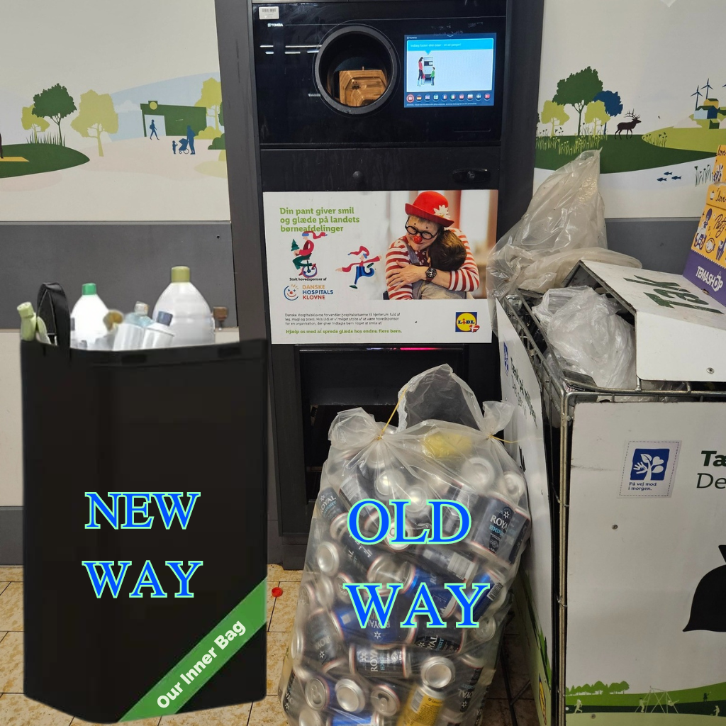 Comparison of Re-turn Cycle Bin with opaque bag vs. transparent plastic bag of cans and bottles