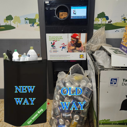 Comparison of Re-turn Cycle Bin with opaque bag vs. transparent plastic bag of cans and bottles