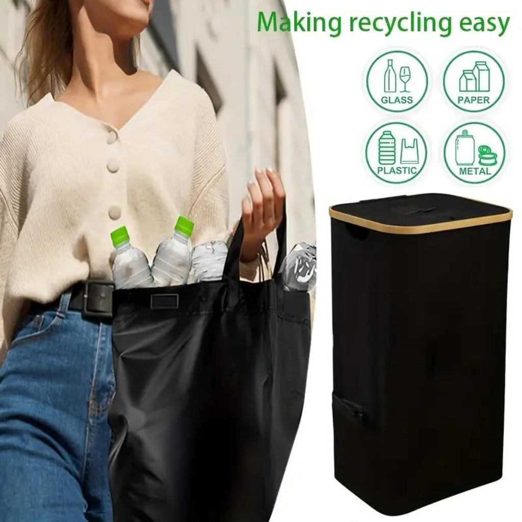 Re-turn Cycle Bin with durable, opaque, eco-friendly bag for bottle and can returns